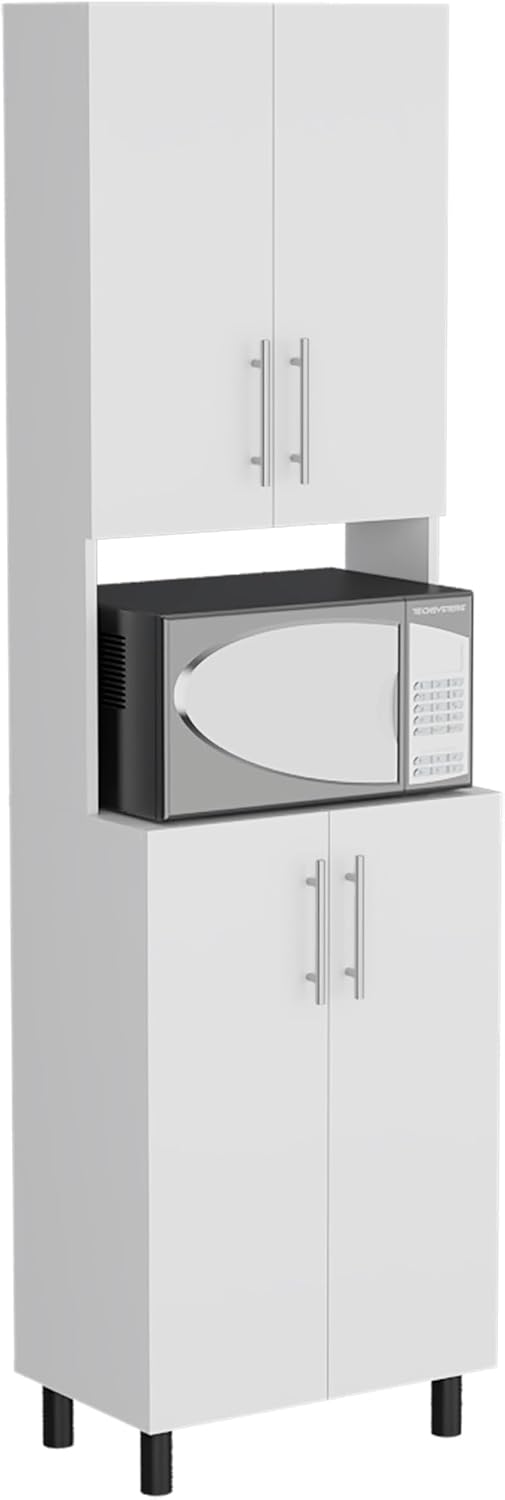 DEPOT E-SHOP 22" Olivet Kitchen Pantry, 4 Doors, 4Shelves, White - Kitch...
