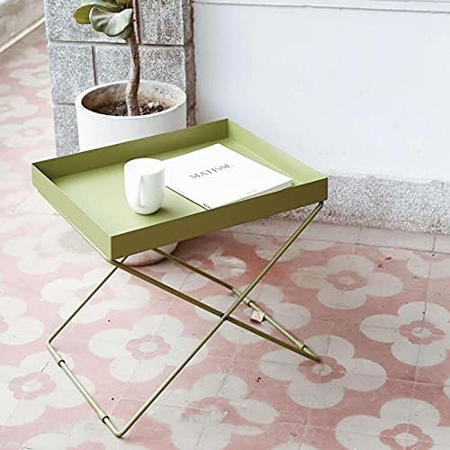 Telephone Table, Grass Green Metal Nightstand/End Table,Square Pallet Sofa Si...