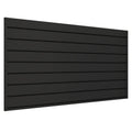 4FT x 2FT Black PVC Slatwall Panel, Modern Wall-Mounted Garage Storage System, 1 Shelf, 75 lbs Weight Capacity