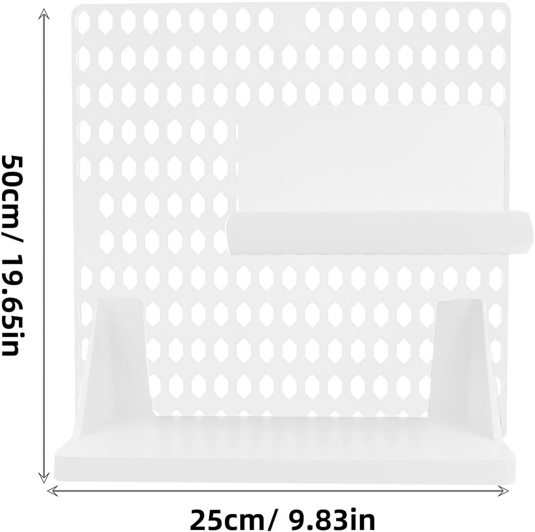Wall Pegboard Storage Shelf White Plastic Organizer Rack for Hanging Wall Storage DIY Combination Holder for Keys Towels Toothbrushes Mini Pots