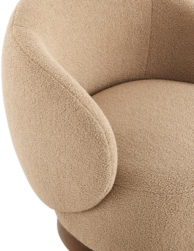 KISLOT Swivel Barrel Accent Chair, Boucle Fabric, Sand, 2-Pack | Modern Style...
