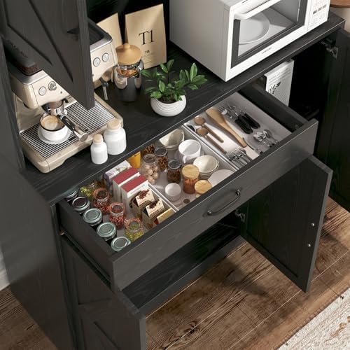 GRUSIGN 71" Pantry Cabinet with Charging Station, Large Capacity Kitchen...