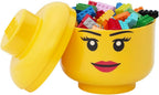 Room Copenhagen, LEGO Storage Heads Stackable Storage Container - Buildable Organizational Bins for Kid’s Toys and Accessories - 6.30 x 6.30 x 7.28in - Small, Girl, Holds 250 Bricks