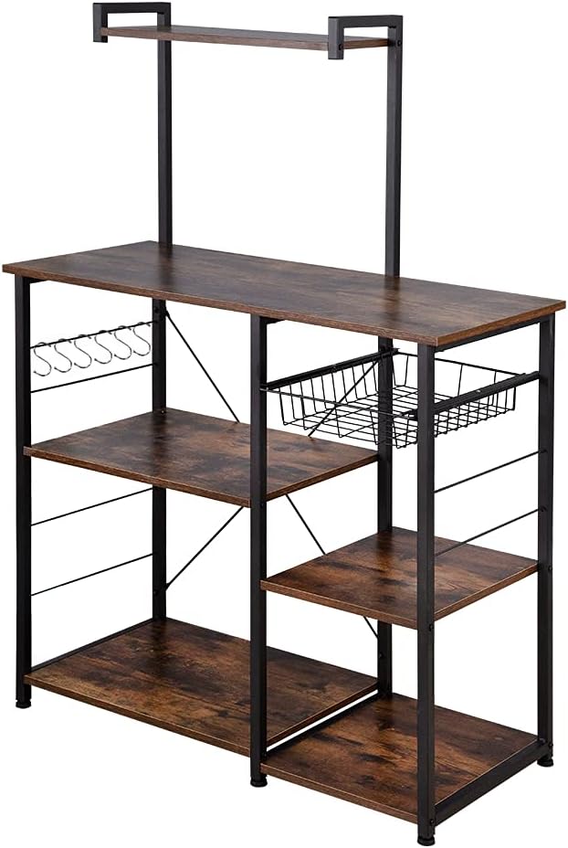 Microwave Stand with Cabinet Hutch for Kitchen with Storage Kitchen Backer Rack and Shelves for Storage Kitchen Storage Organizer