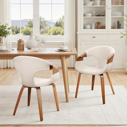 Zouron Fabric Dining Chair, Upholstered Chair with Armrest, Accent Chairs wit...