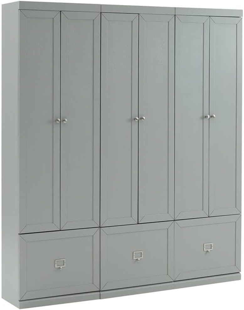 Pemberly Row Modern Wood/Metal Pantry Closets, 74" H x 66" W x 12.5...