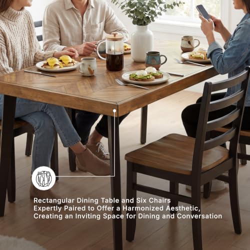 Signature Design by Ashley Blondon 7-Piece Wood Dining Table Set for 6