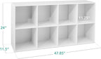 Best Choice Products 8-Cube Storage Organizer, 11in Shelf Opening, Bookcase, Display Shelf, Customizable w/ 3 Removable Back Panels – White
