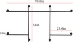 Industrial Pipe Clothing Racks with 5 Hanging Rods, Industrial Clothes Racks Wall Mounted, Heavy Duty Black Pipe Clothing Rack, Metal Closet Rods for Hanging Clothes