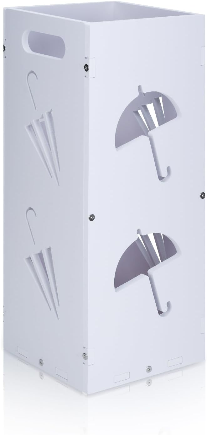 White Square Umbrella Organizer, Umbrella Stand for Entryway, Storage Bin Freestanding for Home, Office, Hotel