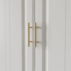 74.2" Tall Closet Storage Cabinet for Bedroom, Almirah for Clothes,White Standing Wardrobe Storage Closet Cabinet with 4 Doors and Shelves, Armoire Wardrobe with 4 Drawers and Hanging Rod