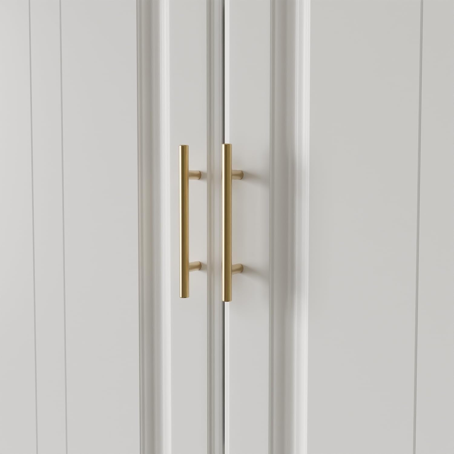 74.2" Tall Closet Storage Cabinet for Bedroom, Almirah for Clothes,White Standing Wardrobe Storage Closet Cabinet with 4 Doors and Shelves, Armoire Wardrobe with 4 Drawers and Hanging Rod