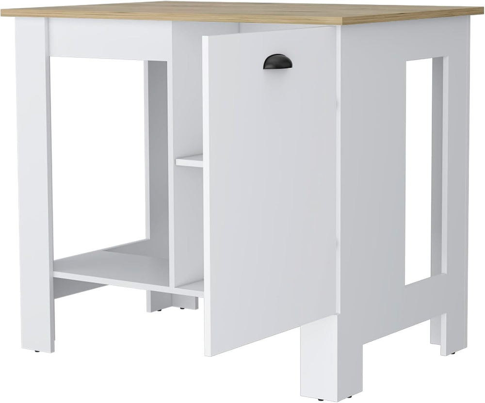 Kitchen Island with Single Door and Lower Open Shelf | Includes single door w...