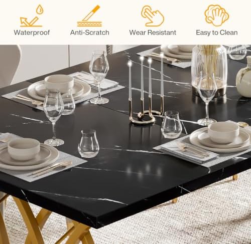 Tribesigns Modern Dining Table, 63" Large Kitchen Table for 4-6 People, ...