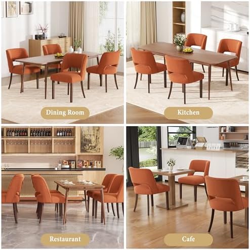 Dining Chairs Set of 4,Modern Dining Room Chairs with Thick Cushions,Linen Up...