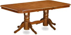 East West Furniture NANA5-SBR-W 5 Piece Dining Room Furniture Set Includes a Rectangle Kitchen Table with Butterfly Leaf and 4 Dining Chairs, 40x78 Inch, Saddle Brown