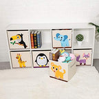 Foldable Animal Cube Storage Bins Fabric Toy Box/Chest/Organizer for Kids Nursery, 13 inch (Elegant Giraffe)
