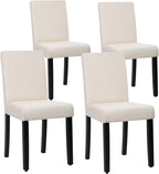 FDW Dining Chairs Set of 4,Dining Room Chairs Elegant Design Modern Fabric Upholstered Dining Chairs,Beige