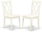 East West Furniture SHCL5-WHI-C 5 Piece Dining Room Table Set Includes a Round Kitchen Table with Pedestal and 4 Linen Fabric Upholstered Dining Chairs, 42x42 Inch, Linen White