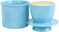 Butter Crock for Counter with Water, French Butter Keeper for Spreadable Butter Ceramic Butter Dish with Lid for Countertop, Butter Container Holder, Home Kitchen Decor (Blue, M)