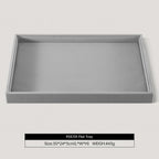 Velvet Stackable Jewelry Display Flat Tray For Ring Earring Necklace Bracelet, Bangle Pendant Storage Blank Plate, Shop Countertop Jewelry Dish Organizer (Gray)