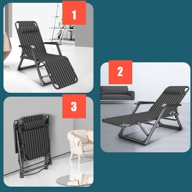 Folding Chaise Lounge Chair for Outside Beach Sunbathing Patio Pool Lawn Deck Lay Flat Adjustable 5-Position(B)
