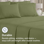 Standard Pillow Cases - 4 Pack - Super Soft Pillowcase Covers - Envelope Enclosure - Hotel Quality Pillow Protectors - Wrinkle Free, Fade & Stain Resistant - Machine Washable - 20" x 26" (Sage Green)