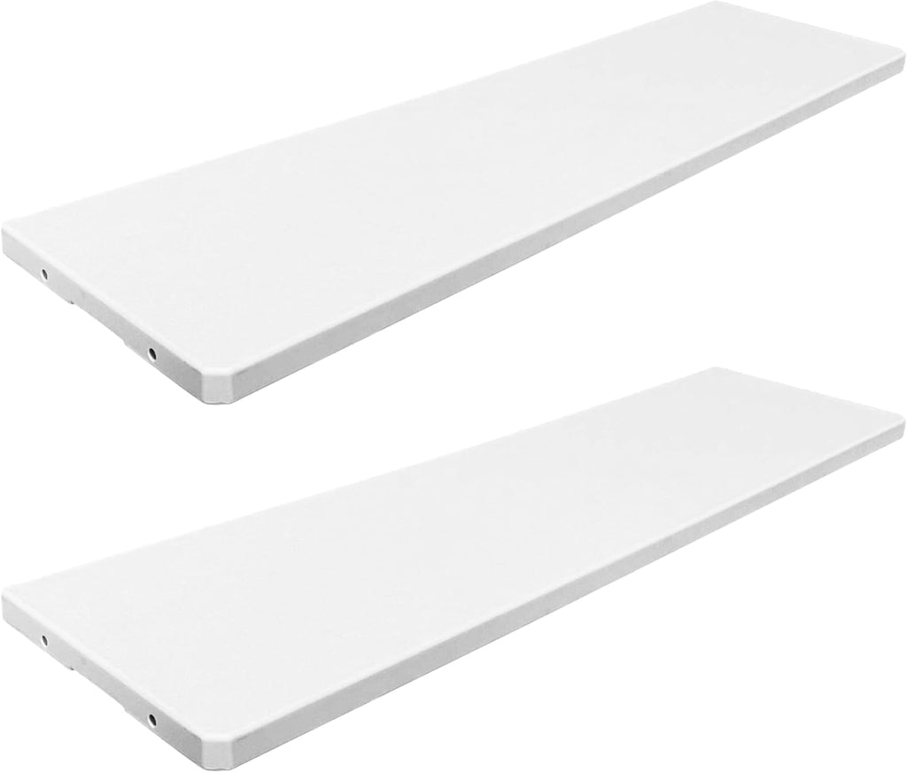 EHHLY 35 Cuft Outdoor Storage Shed Shelf, Outdoor Storage Cabinet Shelves for 4x2.5 Ft Shed, Horizontal Resin Storage Shed Accessories, White