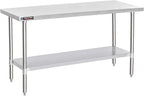 DuraSteel 30x72 Stainless Steel Work Table - NSF Commercial Prep Metal Table - Outdoor Pizza Oven Stand w/Under Shelf - Kitchen Island Laundry Utility Garage Microwave Stand Large Rolling Storage Cart