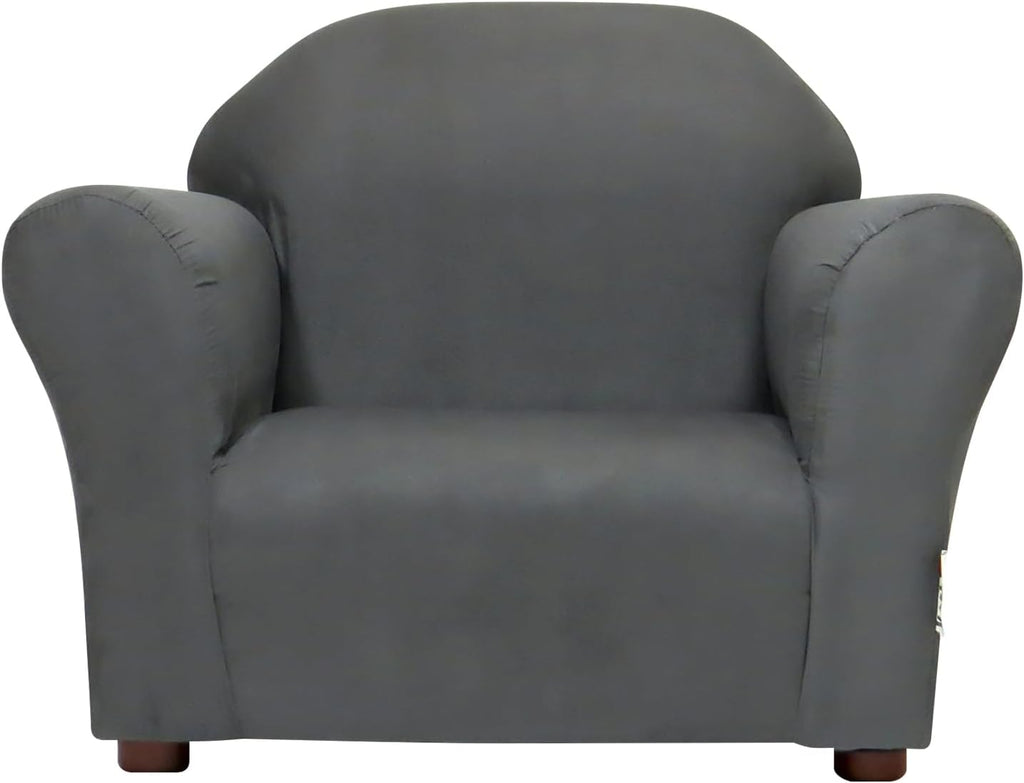 Roundy Toddler Armchair with Soft Microsuede Upholstery Durable Wooden Frame, Ergonomic Design, Fully Assembled, Comfortable Kids Chair for Ages 2-5, Ideal for Bedroom, Playroom & Daycare Use.