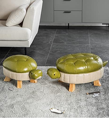 Animal Ottoman Footstool, Turtle Sofa Stool, PU Leather Upholstered Wood Otto...