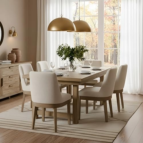 RIVOVA Upholstered Dining Chairs Set of 6, Modern Wooden Dining Room Chair wi...