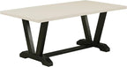 East West Furniture V627AB624-9 9 Piece Dining Table Set Includes a Rectangle Dining Room Table with V-Legs and 8 Black Color Linen Fabric Parsons Chairs, 40x72 Inch, Multi-Color