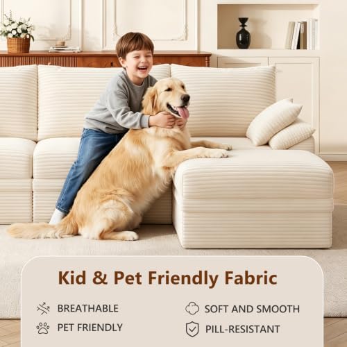 107" Modular Sectional Sofa Couch with Storage,U-Shape 3 Seat Comfy Mode...