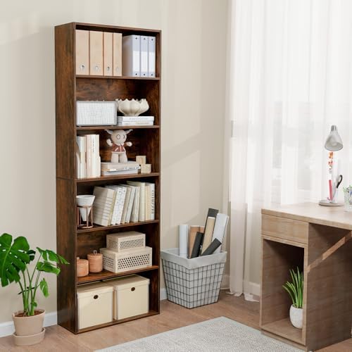Tangkula 6-Tier Bookcase, 70” Tall Freestanding Bookshelf with 6 Open Shelves...