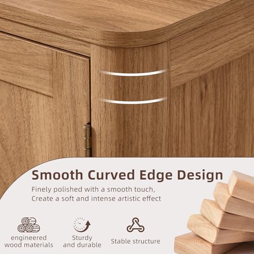 Joaxswe Sideboard Buffet Cabinet with Storage, 46" Arc-Shaped Credenza