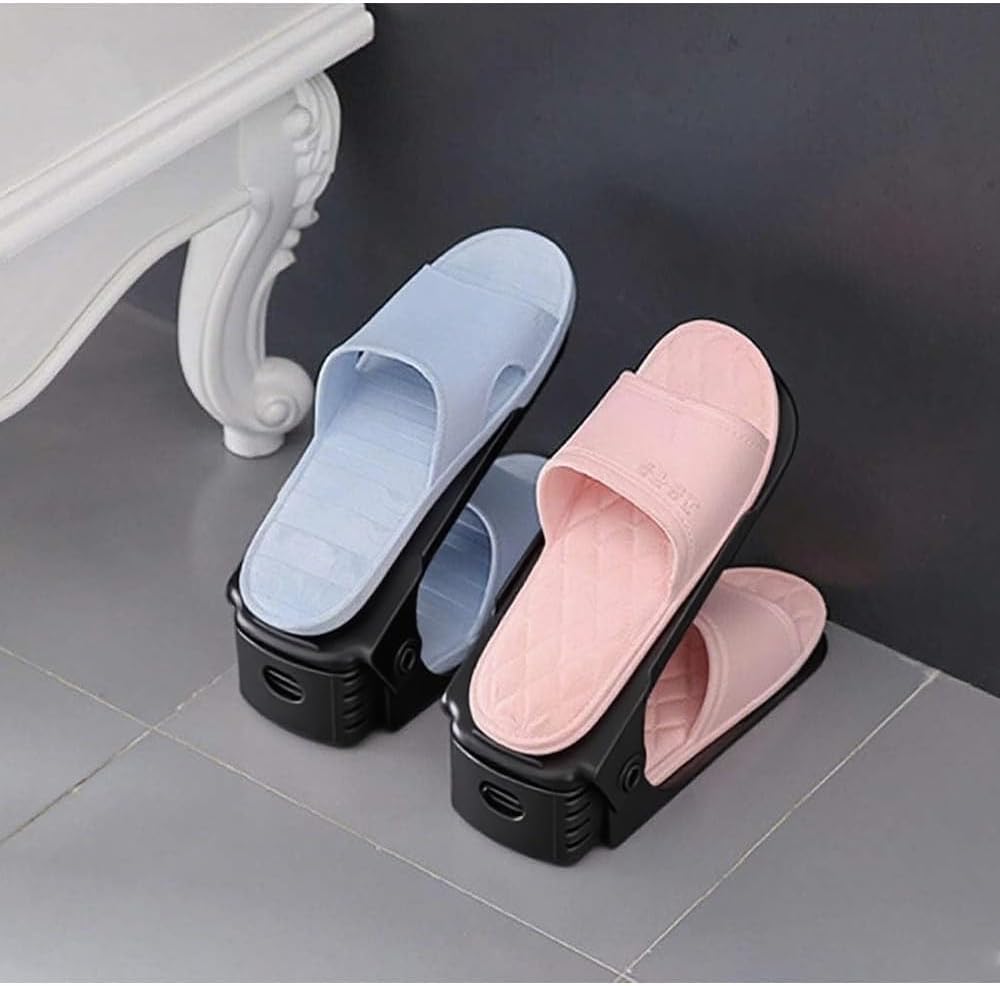 Folding Shoe Racks,Shoe Organizer for Bathroom or Bedroom,Space-Saving Shoe Holder,Black