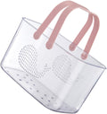 Plastic Storage Basket with Handle Portable Shower Caddy for Bathroom and Dorm Transparent Whale Design Large Capacity Organizer for Shampoo Shower Gel and Cleaning Supplies