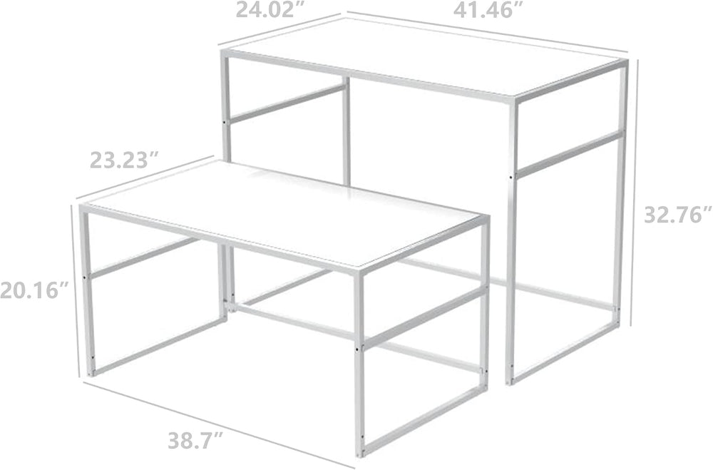 FixtureDisplays Nesting Display Tables, Set of 2 (41.46" W x 24.02"...