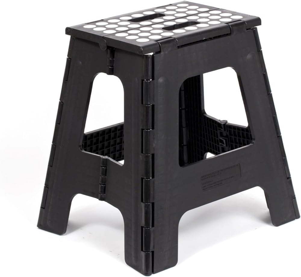 Kikkerland Rhino Foldable Step Stool – Holds Adults up to 300 Lbs, Best for K...