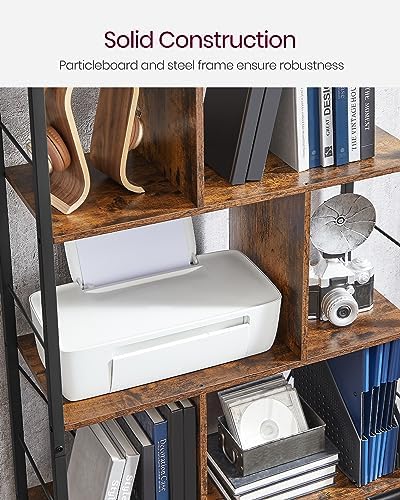 VASAGLE Bookshelf, 5-Tier Bookcase with Open Compartments