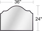 Chende Black Arched Mirror, 36'' x 24'' Decorative Wall Mirror with Wooden Frame, Modern Scalloped Mirror for Entryway, Living Room, Fireplace
