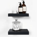 Homeforia Floating Shelf Black 12 inch, High End Solid Real Wood Small 12inch Floating Shelves for Wall Mounted, Black Wooden 12 in Floating Shelves, Heavy Duty Bracket, 12 X 6.5 X 1.75 inch, Set of 2