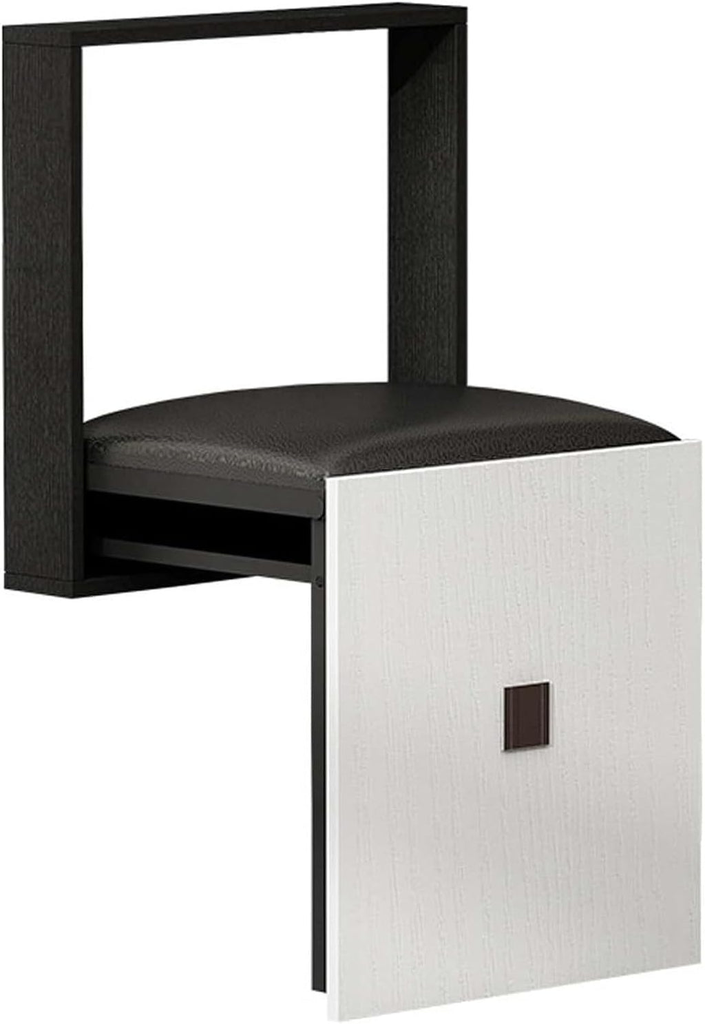 Wall Mounted Folding Chair Solid Step Stools, Folding Wall Hang Balcony Living Stool, Space Saving Hidden Wall Stools, Folding Entryway Stool,Black