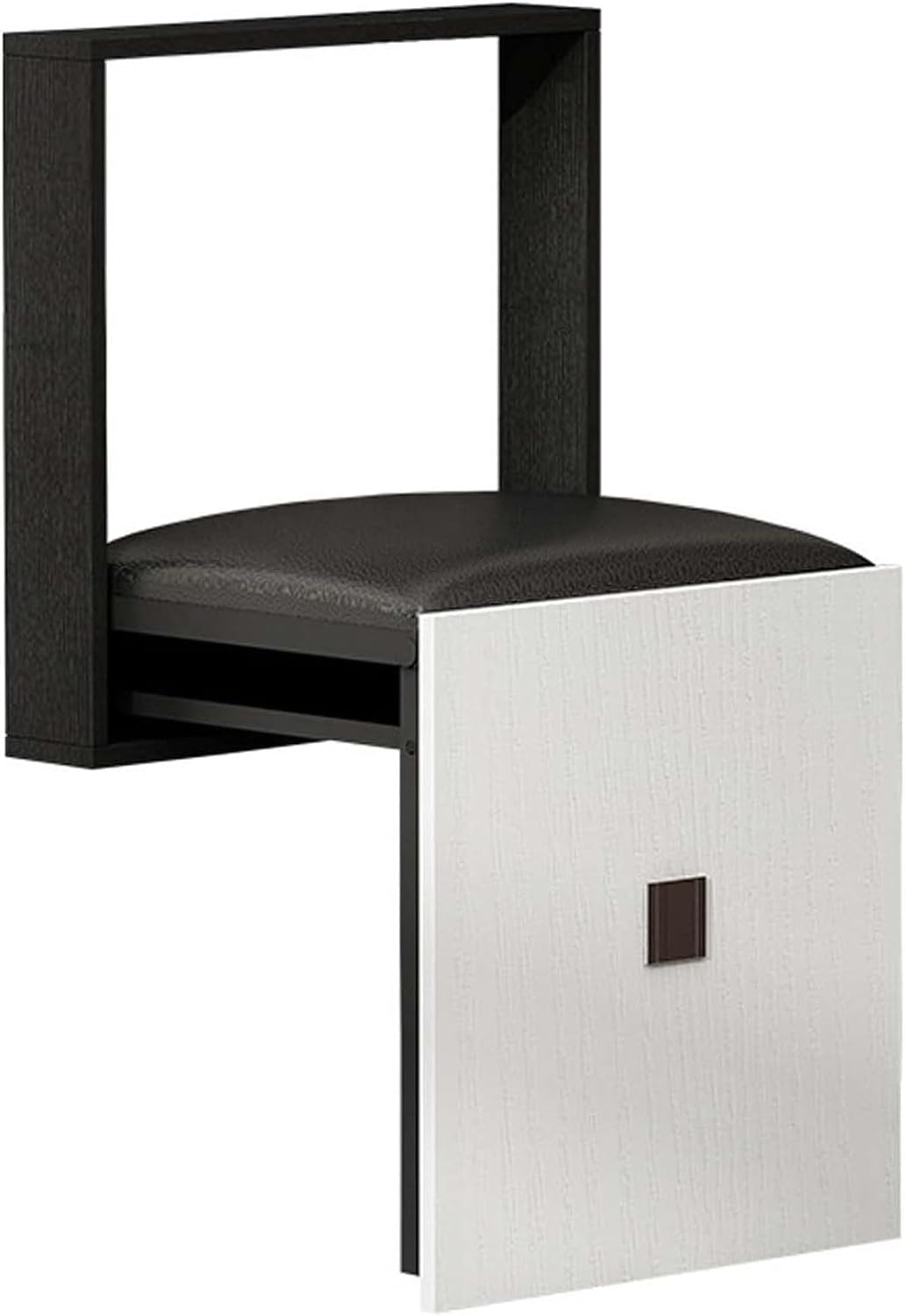 Wall Mounted Folding Chair Solid Step Stools, Folding Wall Hang Balcony Living Stool, Space Saving Hidden Wall Stools, Folding Entryway Stool,Black