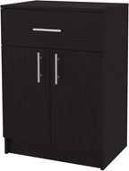 23.6" D*15.9" W*33.5" H Freestanding Kitchen Pantry with Dawer & Shelf, Double Door, Rectangular Storage Cabinet, Traditional, for Living Room, Dining Room, Wenge