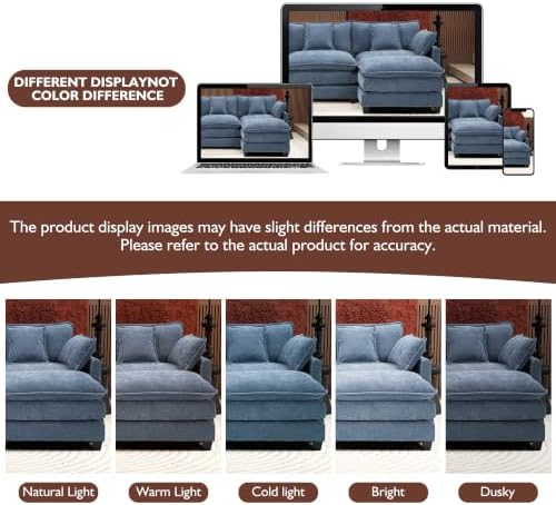 Ihanherry 77" L Shaped Modern Sofa Modular Sectional Cloud Couch with Ot...