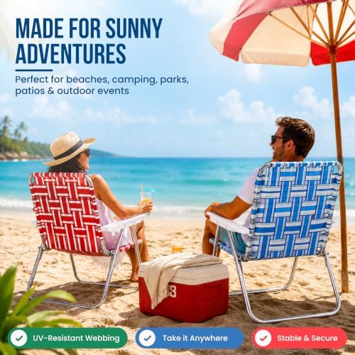 Lawn Chair USA Folding Aluminum Outdoor Patio Lawn Chair | Heavy-Duty Webbed ...