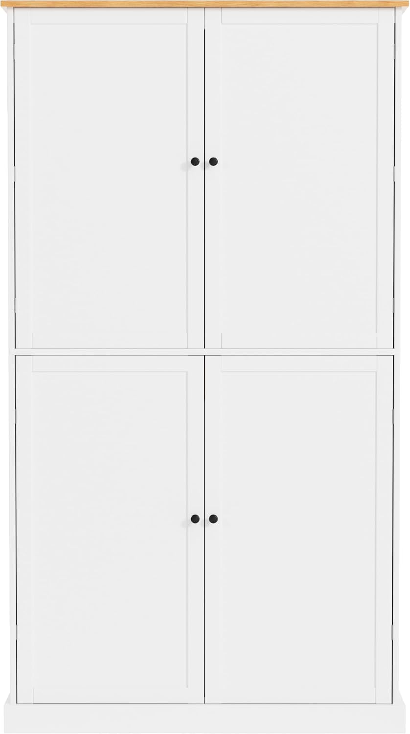 Spaco 71.3" Kitchen Pantry Cabinet,Freestanding Food Storage Cabinet wit...