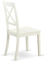 East West Furniture VABO5-LWH-W 5 Piece Kitchen Table Set for 4 Includes an Oval Dining Room Table with Butterfly Leaf and 4 Solid Wood Seat Chairs, 40x76 Inch, Linen White